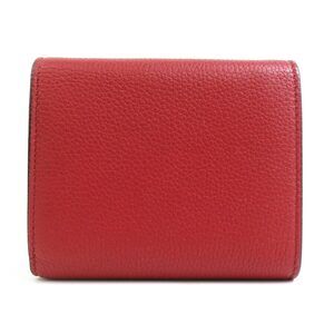Celine Leather Red Wallet Function Multi Folded Tri Fold